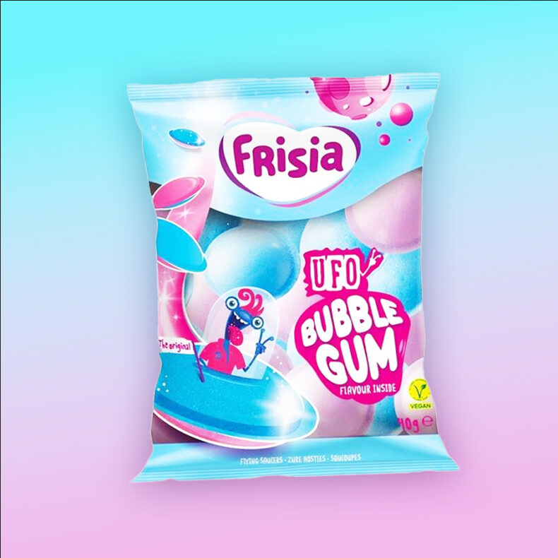 Frisia UFO Bubble Gum rágógumi ízű ostya 40g