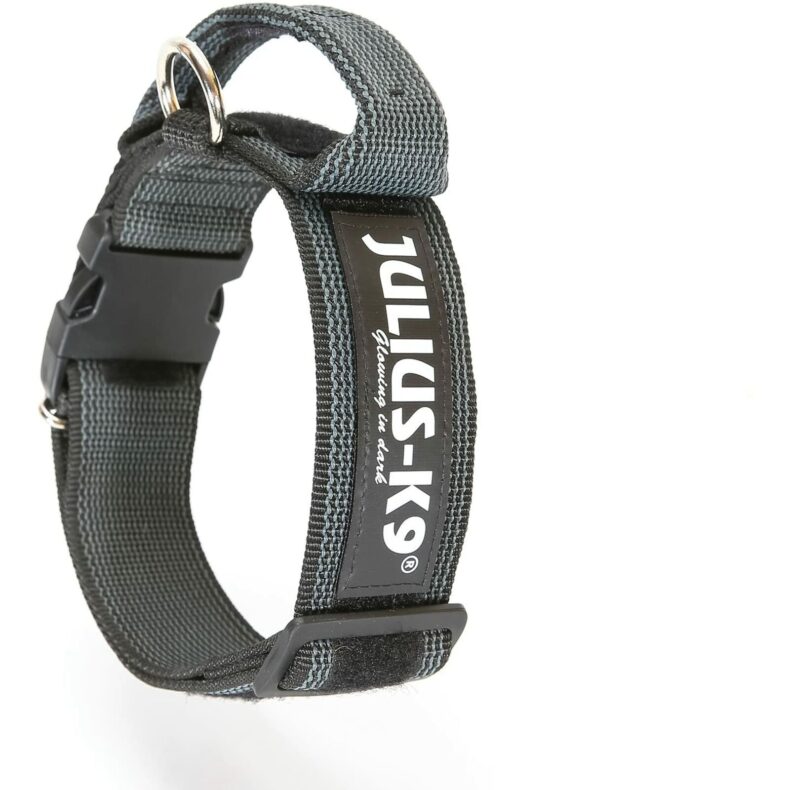 JULIUS-K9 IDC Color & Gray fogós nyakörv 50 mm fekete-szürke
