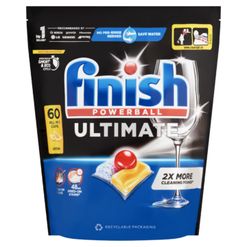 Finish Powerball Ultimate All in 1 Lemon mosogatógép kapszula 60 db – Citromos Frissesség
