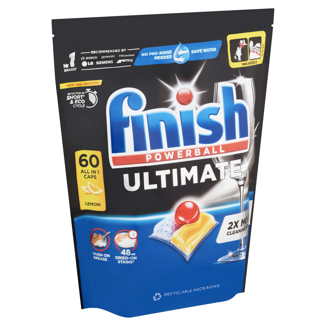 Finish Powerball Ultimate All in 1 Lemon mosogatógép kapszula 60 db – Citromos Frissesség