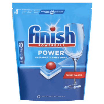 Finish Powerball Power All in 1 Regular mosogatógép tabletta 80 db 1,28 kg