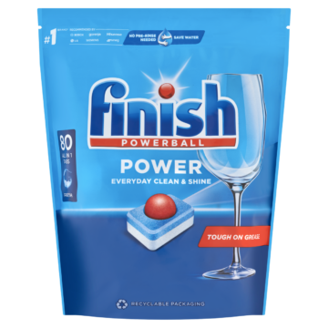 Finish Powerball Power All in 1 mosogatógép tabletta 80 db – Megbízható Napi Tisztítás, Illatmentes