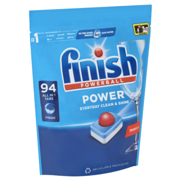 Finish All in 1 Max mosogatógép-tabletta 94 db – Powerball All in 1 Teljesítmény, Illatmentes