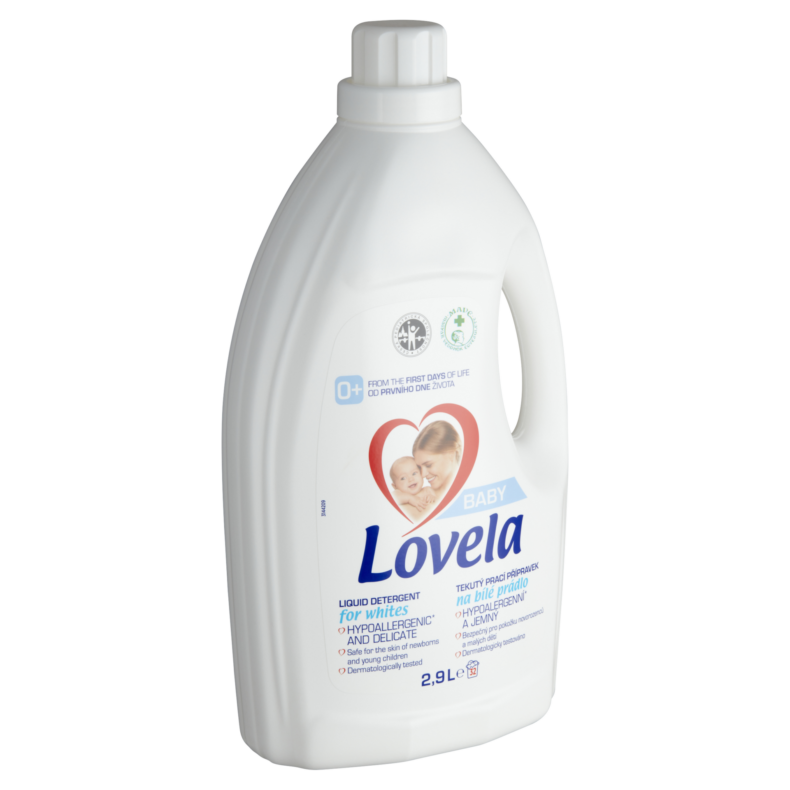 Lovela Baby Hipoallergén folyékony mosószer fehér ruhákhoz, 2,9 liter (32 mosás)