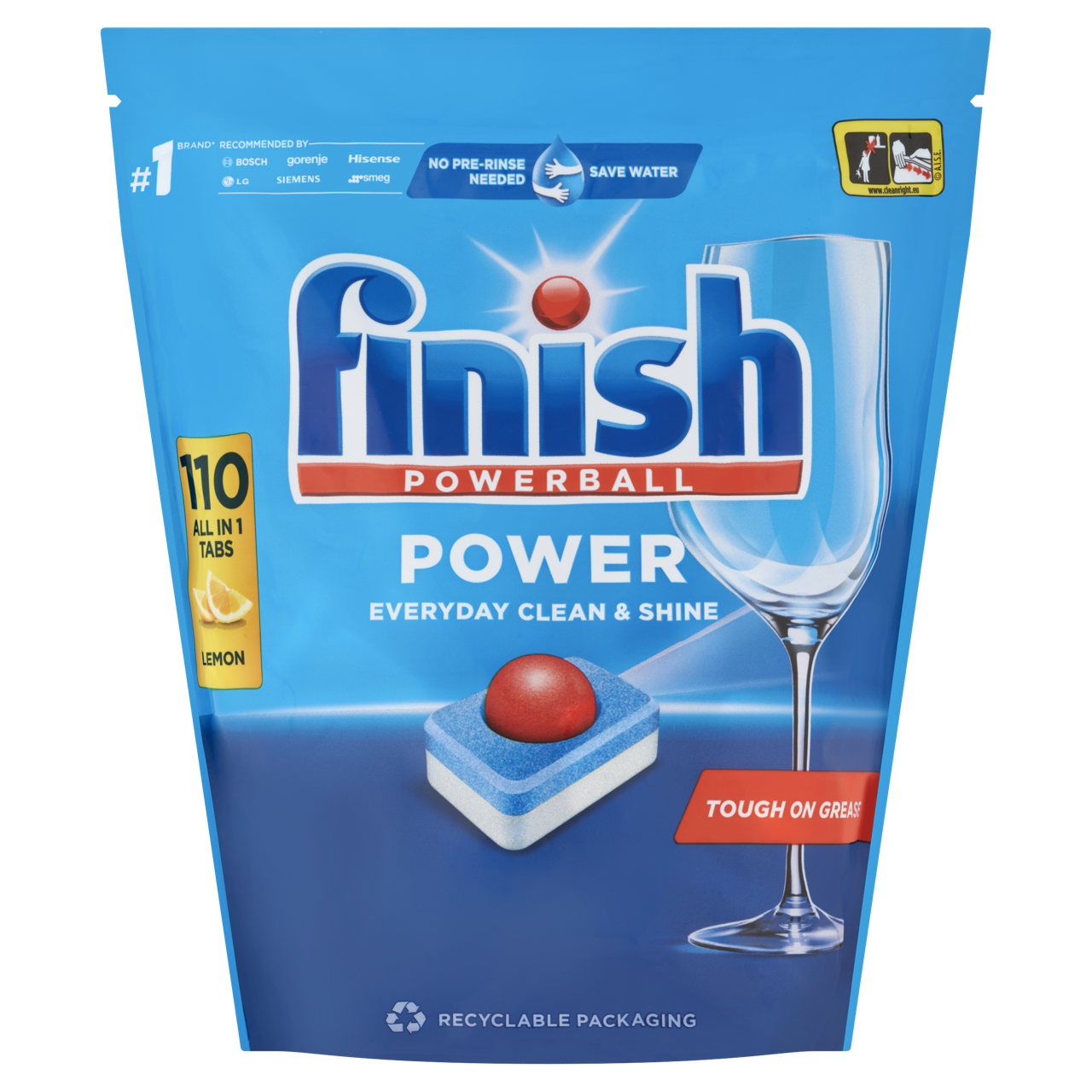 Finish Power All in 1 mosogatógép-tabletta Lemon 110 db – A Legnagyobb Citromos Power Csomag