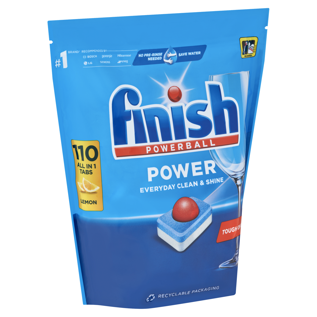 Finish Power All in 1 mosogatógép-tabletta Lemon 110 db – A Legnagyobb Citromos Power Csomag