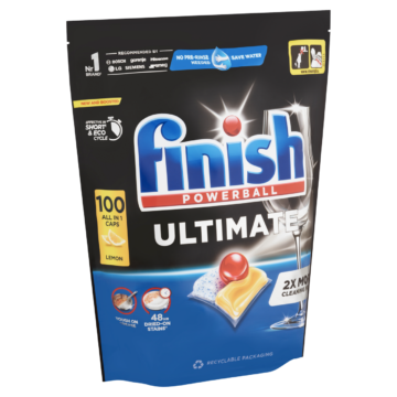 Finish Powerball Ultimate All in 1 Lemon mosogatógép kapszula 100 db – Ultimate Teljesítmény Citromos Frissességgel