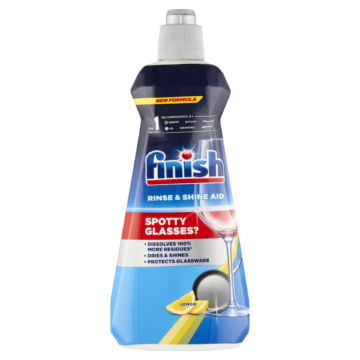 Finish Rinse and Shine Aid öblítőszer gépi mosogatáshoz, Citrom illat, 80 mosogatáshoz, 400ml