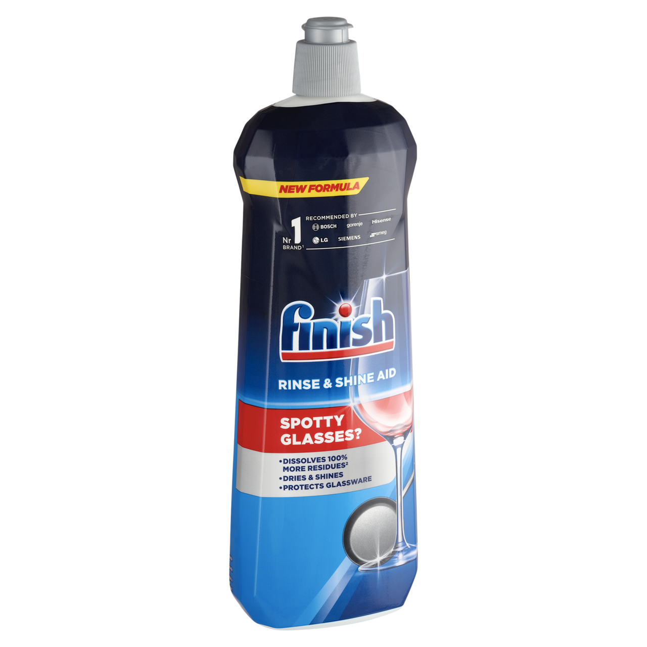 Finish Rinse & Shine Aid gépi öblítőszer 800 ml – 160 Mosáshoz, Vízfoltmentes Csillogás, Gyors Száradás