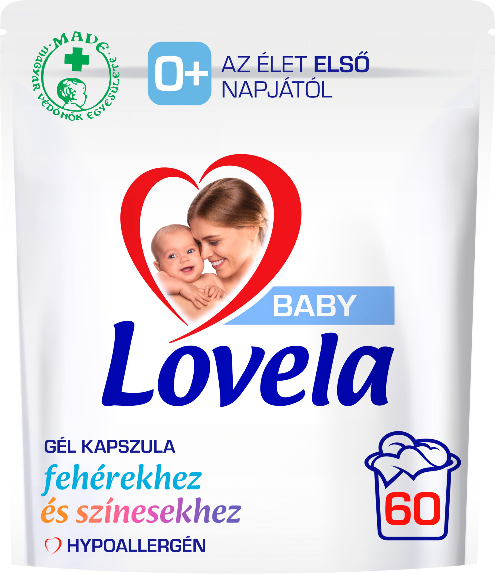 Lovela Baby Hipoallergén Mosókapszula fehér és színes ruhákhoz 60 db