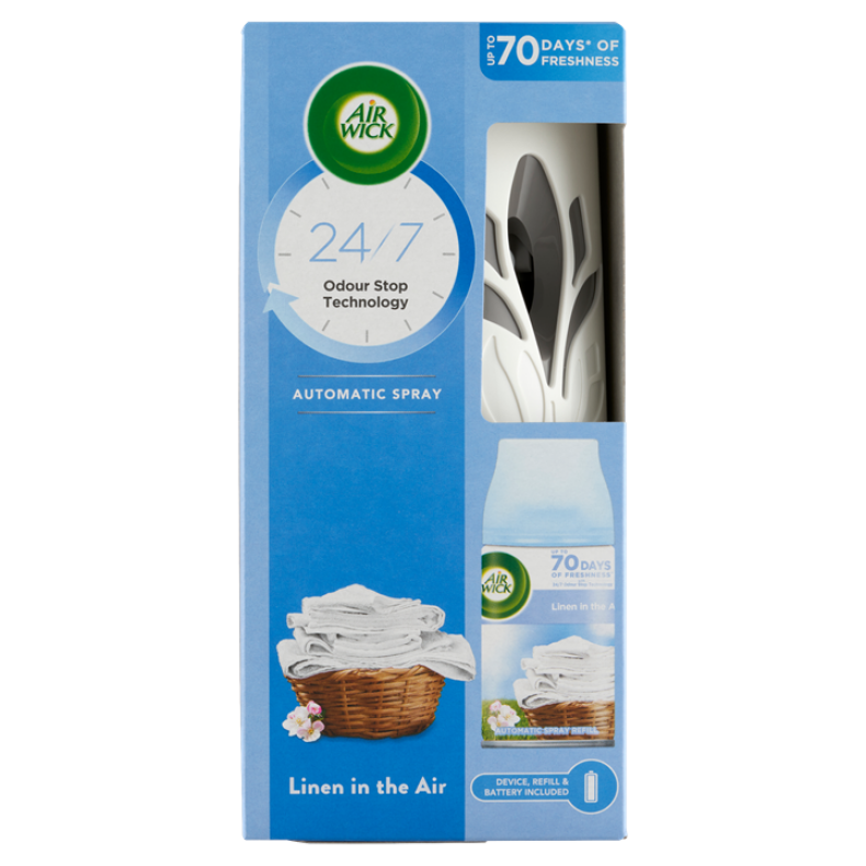 Air Wick Freshmatic Automata Légfrissítő spray készülék, Friss Ruha és Fehér Liliom illat, 250ml