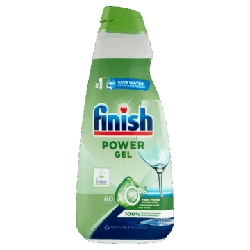 Finish Power All in 1 0% Gel gépi mosogatógél, 60 mosogatás, 900 ml