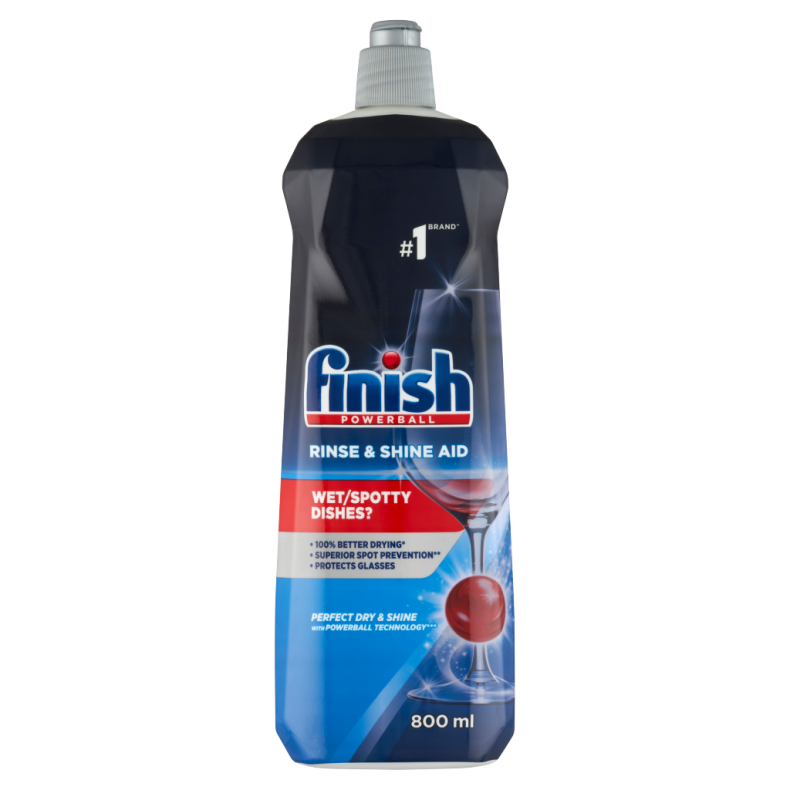 Finish Rinse & Shine Aid öblítőszer gépi mosogatáshoz, Regular, 160 mosogatáshoz, 800ml