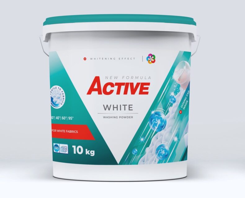 Active White mosópor 10 kg vödrös (130 mosás)