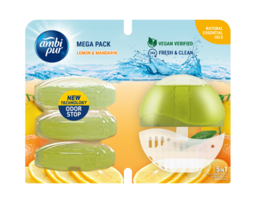 Ambi Pur wc gél 4x55 ml + készülék lemon & mandarin