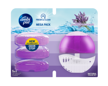 Ambi Pur wc gél 4x55 ml + készülék laven & rose