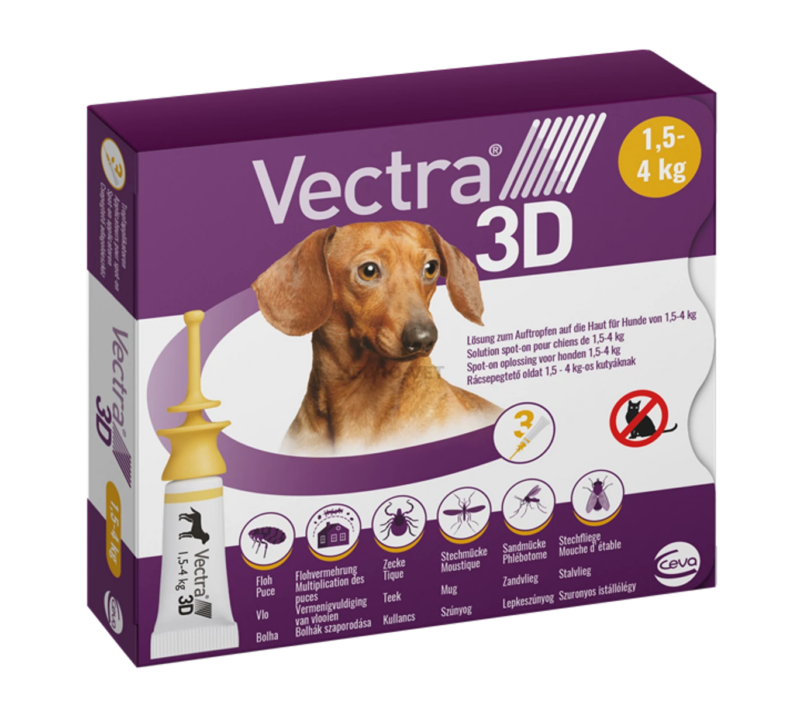 Vectra 3D Spot-On S 4-10 kg 3x kistestű kutyáknak