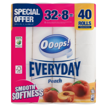 Ooops! Everyday (Vanessa) toalettpapír 3 rétegű 32+8 tekercs Barack