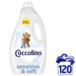Coccolino Sensitive and Soft öblítőkoncentrátum 120 mosás 3 L XXL gazdaságos családi kiszerelés