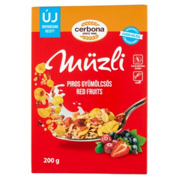 Cerbona piros gyümölcsös müzli cukor hozzáadása nélkül édesítőszerrel 200 g