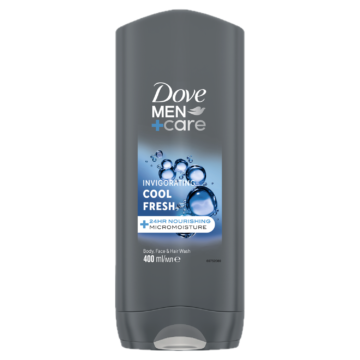 Dove Men+Care Invigorating Cool Fresh férfi tusfürdő testre, arcra, hajra 400 ml