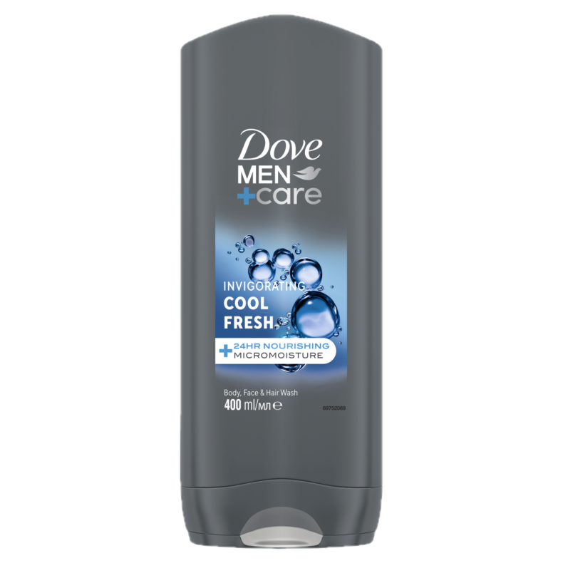Dove Men+Care Invigorating Cool Fresh férfi tusfürdő testre, arcra, hajra 400 ml
