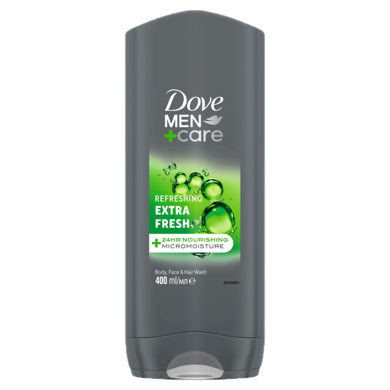 Dove Men+Care Refreshing Extra Fresh férfi tusfürdő testre, arcra, hajra 400 ml
