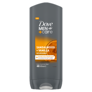 Dove Men+Care Sandalwood és Vanilla férfi tusfürdő testre, arcra, hajra 400 ml