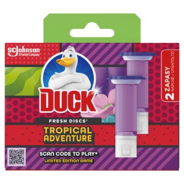 Duck Fresh Discs zselés WC-öblítő korong utántöltő 2x36 ml Tropical Adventure