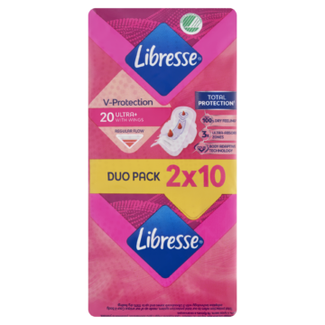 Libresse Ultra+ szárnyas egészségügyi betét 2 x 10 db