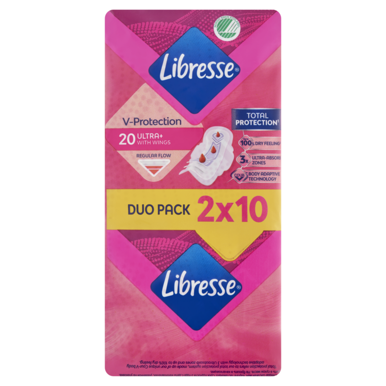 Libresse Ultra+ szárnyas egészségügyi betét 2 x 10 db
