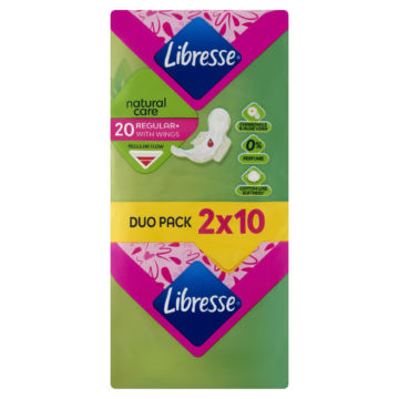 Libresse Regular+ Natural Care szárnyas egészségügyi betét 2 x 10 db