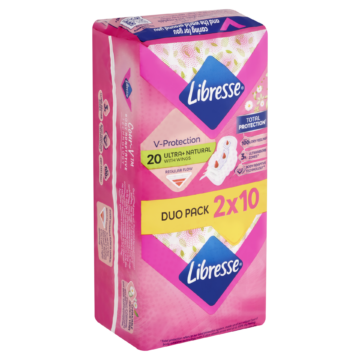 Libresse Ultra+ Natural szárnyas egészségügyi betét 2 x 10 db