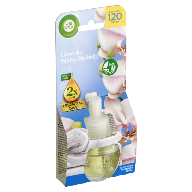 Air Wick Pamut és Fehér Orchidea elektromos utántöltő légfrissítő készülékhez 19 ml