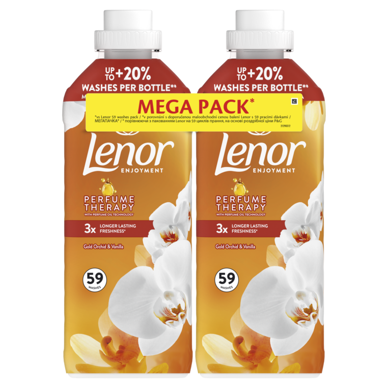 Lenor Perfume Therapy Gold Orchid and Vanilla textilöblítő DUO 2x1239 ml 118 mosás