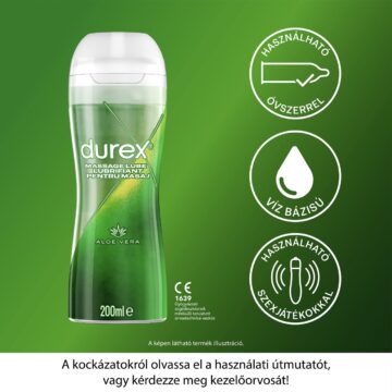 Durex 2in1 bőrnyugtató hatású aloe vera masszázsgél és síkosító 200 ml
