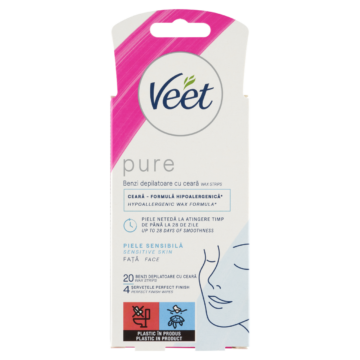 Veet Pure Gyantaszalagok Arcra – hideggyanta Érzékeny bőrre 20 db