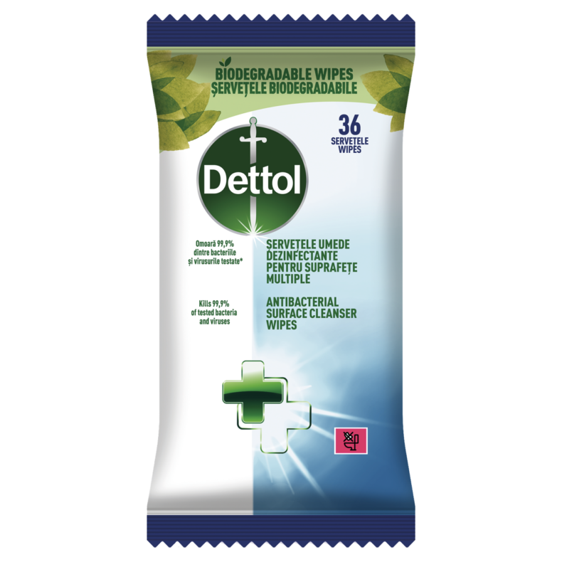 Dettol antibakteriális felülettisztító törlőkendő 36 db