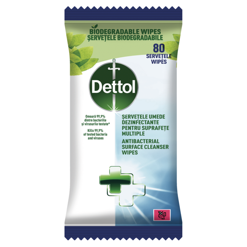 Dettol Antibakteriális felülettisztító Törlőkendő 80 db