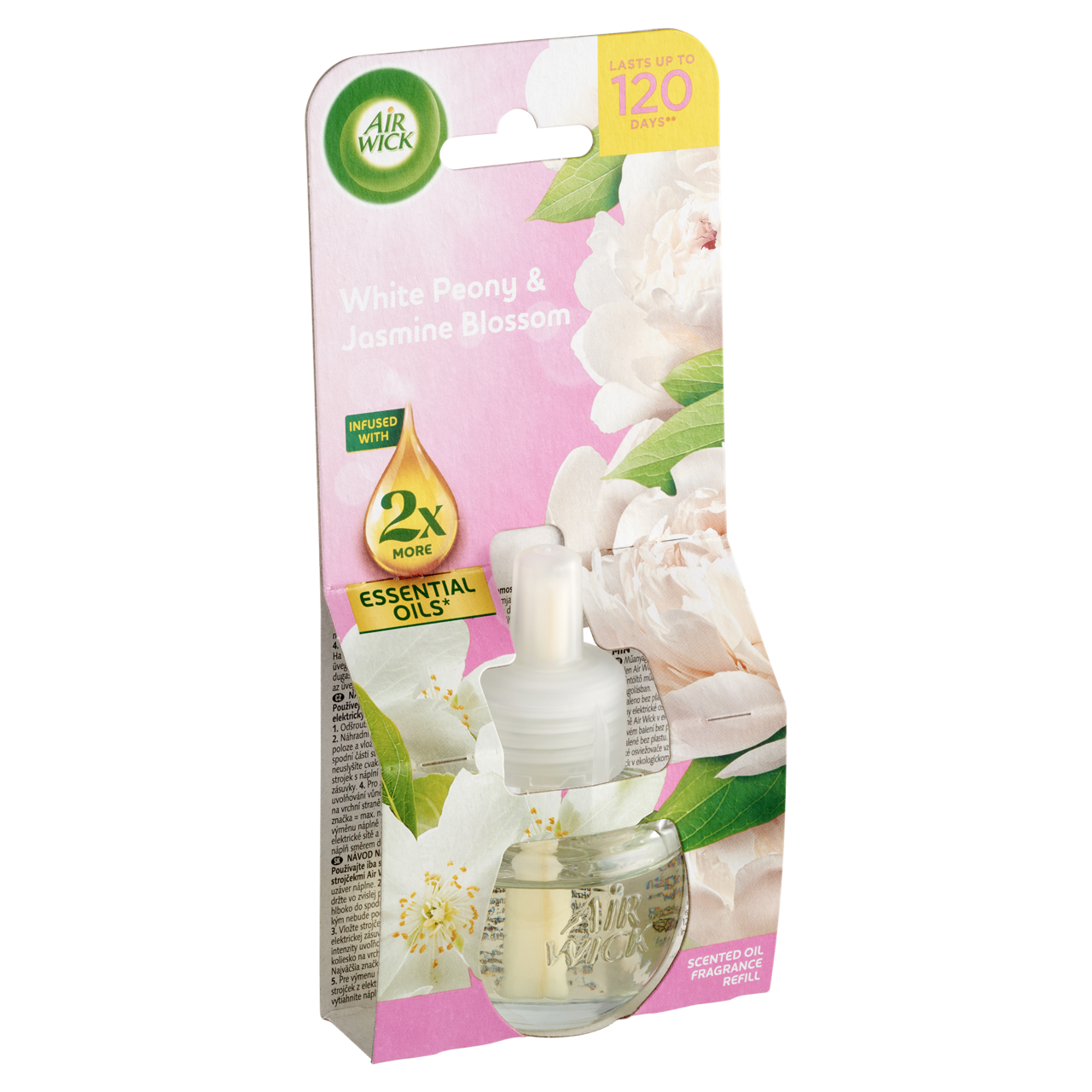 Air Wick Fehér Bazsarózsa és Jázminvirág elektromos utántöltő légfrissítő készülékhez 19 ml
