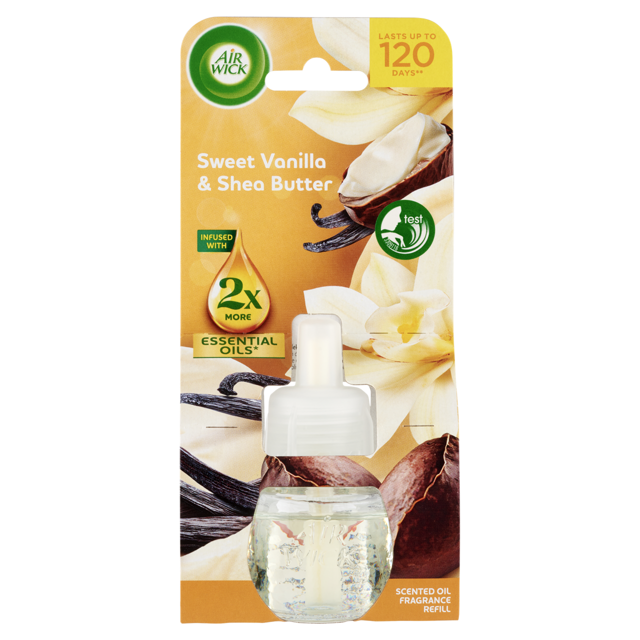 Air Wick Édes Vanília és Shea Vaj elektromos utántöltő légfrissítő készülékhez 19 ml