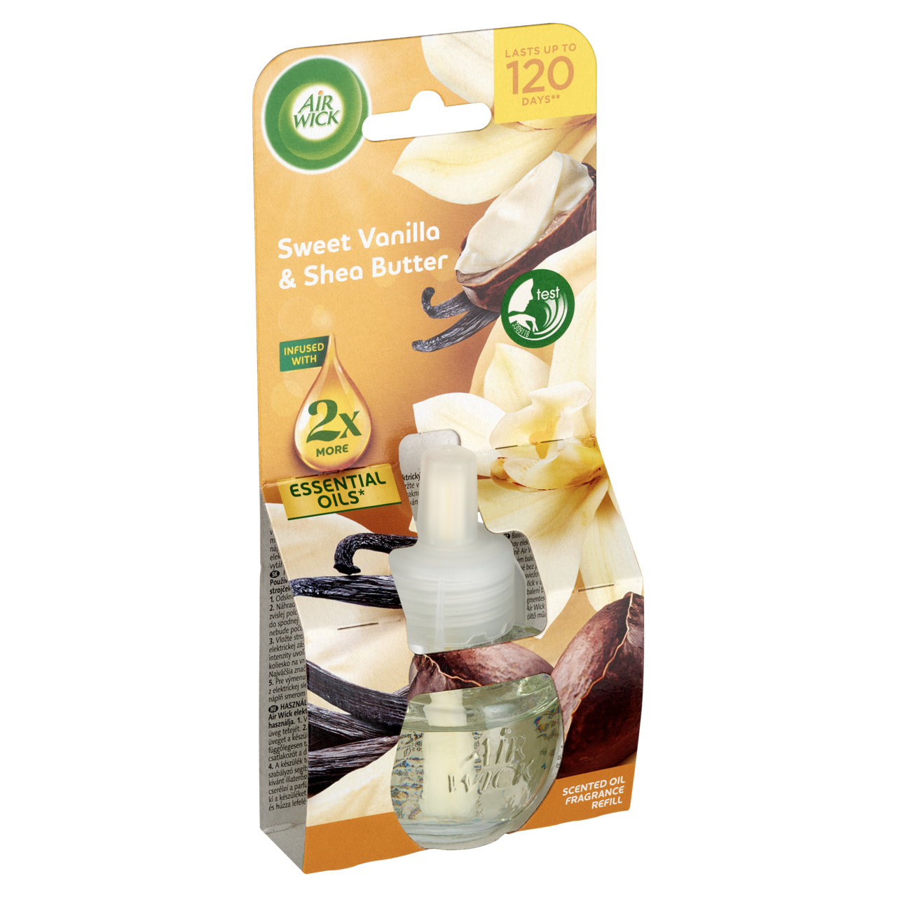 Air Wick Édes Vanília és Shea Vaj elektromos utántöltő légfrissítő készülékhez 19 ml