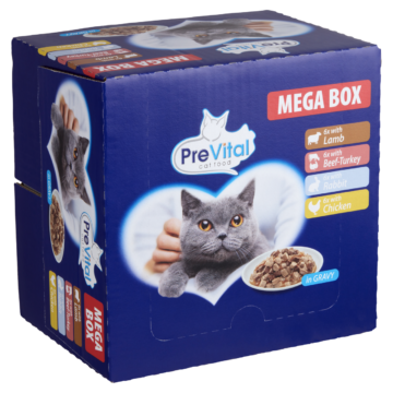 Prevital alutasakos macskaeldel mega box 24x100g Multipack