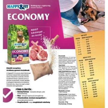 Happy&Fit Natural Economy Adult with Lamb and Rice 12kg