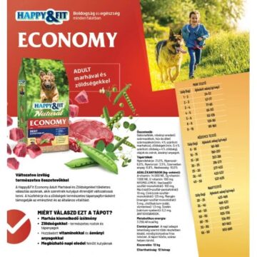 Happy&Fit Natural Economy Adult with Beef and Vegetables 12kg