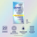 Durex Invisible Regular óvszer 2 x 10 db