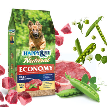 Happy and Fit Natural Economy Adult with Beef and Vegetables kutyatáp 12kg