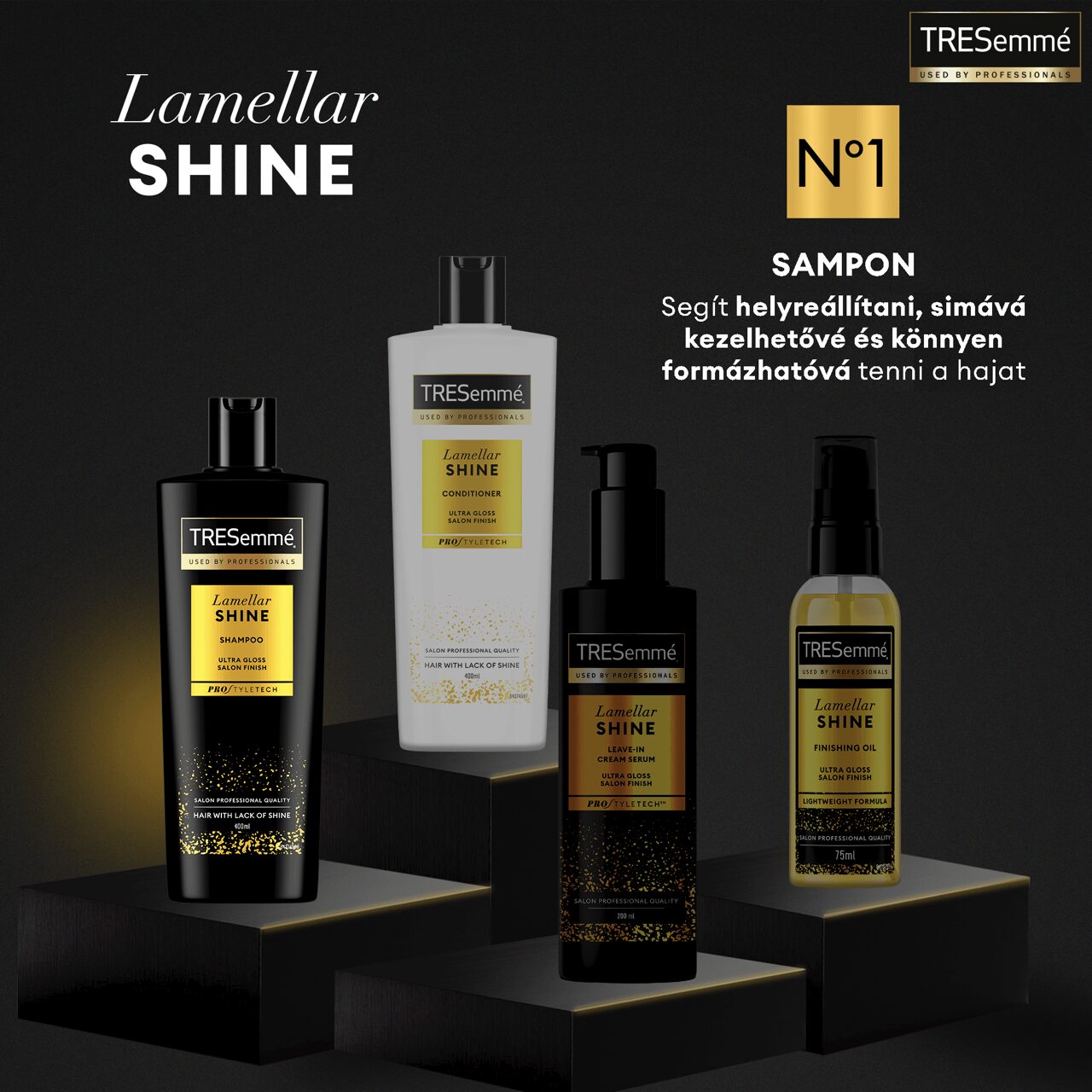 TRESemmé Lamellar Shine sampon a fényes hajért 400 ml