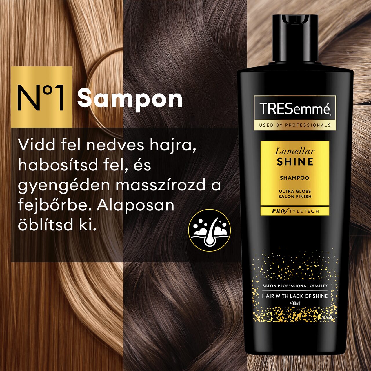 TRESemmé Lamellar Shine sampon a fényes hajért 400 ml