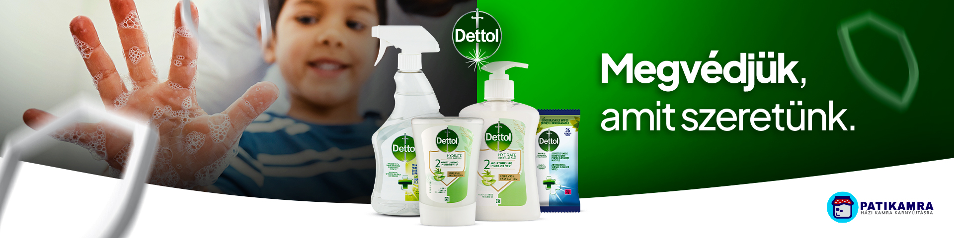 Banner A Dettol egy több mint 90 éves, vezető márka a baktériumok elleni védelemben és a családok egészségének megőrzésében.